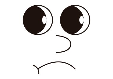 Beyaz arkaplanda üzgün yüz simgesi.