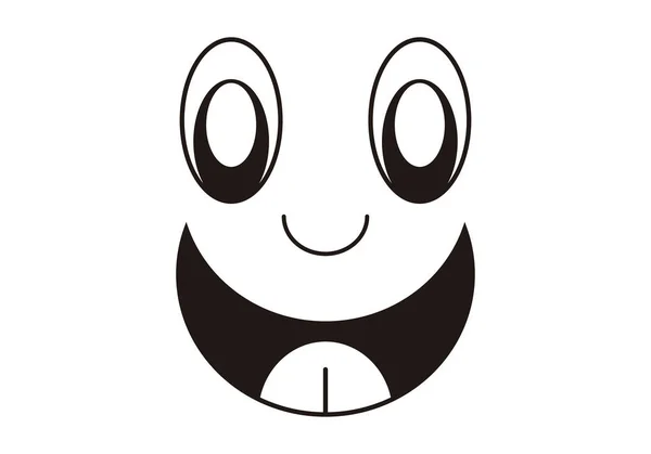 Schwarz Glückliches Gesicht Symbol Auf Weißem Hintergrund — Stockvektor