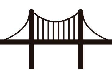 Beyaz arkaplanda köprü simgesi.