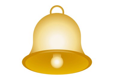 Golden bell icon on white background.