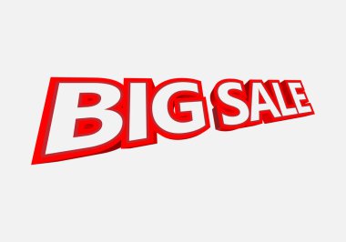 Beyaz arka planda kırmızı büyük satış başlığı.