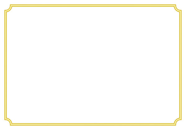 Elegant golden frame on white background.