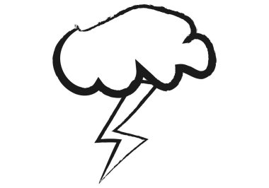 Siyah iz bırakan yıldırımlı bulut.