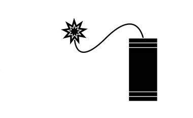 Beyaz arkaplanda havai fişek veya tnt simgesi.