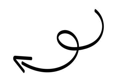 Beyaz arkaplanda el izi olan siyah ok.