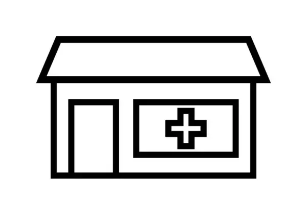 Svart Ikon Helse Klinikk Poliklinikk – stockvektor