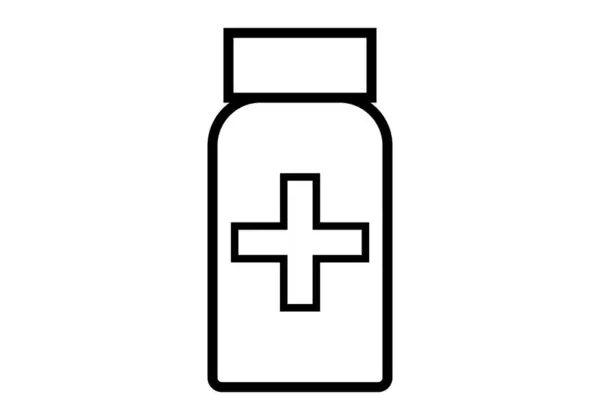 Svart Ikon Narkotika Flasker Hvit Bakgrunn – stockvektor