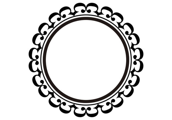 Элегантная и цветочная черная круглая рамка.