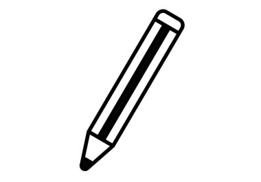 Beyaz arkaplanda kalem siyah simgesi.