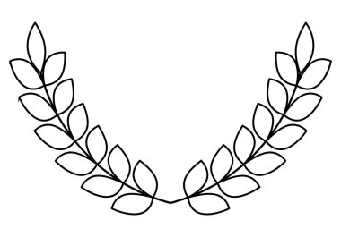Zeytin dalları siyah çelenk simgesi.