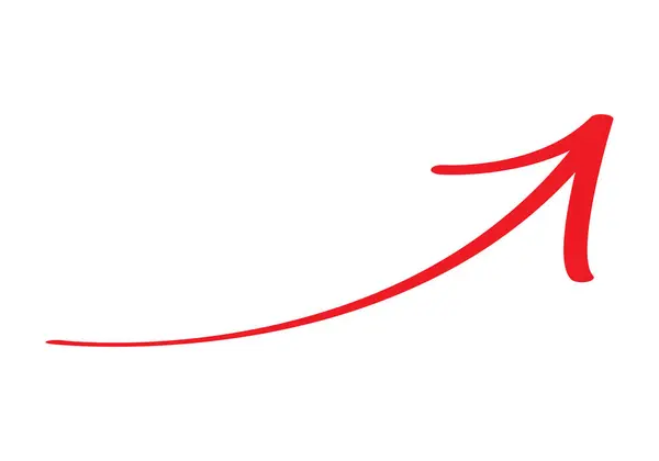 Rotes Pfeil Symbol Auf Weißem Hintergrund — Stockvektor