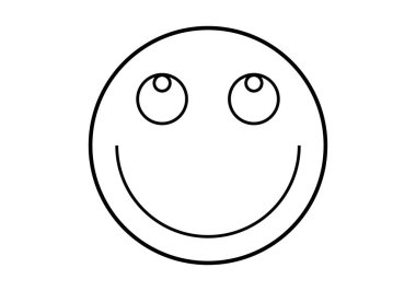 Beyaz arkaplanda mutlu simge simgesi.