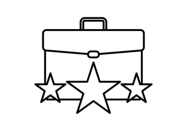 Üç yıldızlı siyah cüzdan simgesi..