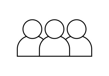 Beyaz arkaplanda çalışma grubu siyah simgesi.