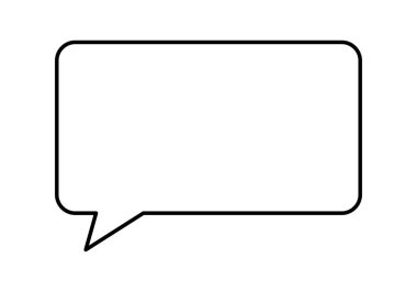 Boş konuşma balonu siyah simgesi.