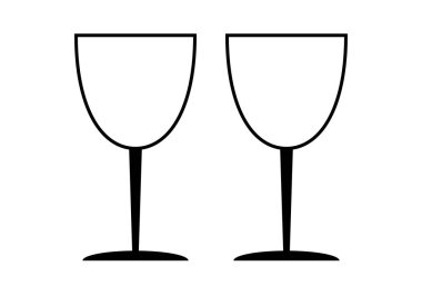 Beyaz arkaplanda siyah kupa simgesi.