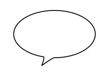 Boş konuşma balonu siyah simgesi.