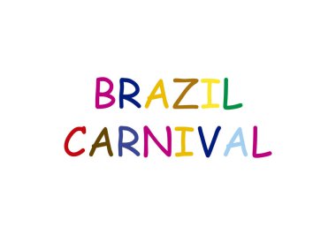 Beyaz arkaplanda Brezilya karnaval metni.