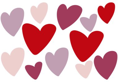 Kırmızı ve pembe kalpler arka plan.