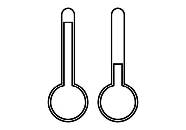 İki sıcak ve soğuk termometre simgesi.
