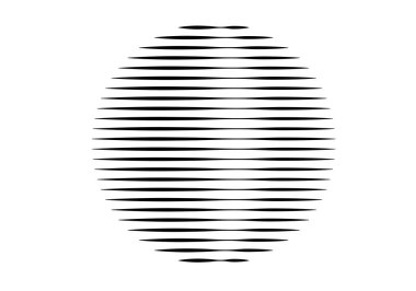 Paralel siyah darbelerden oluşan bir çemberin simgesi.