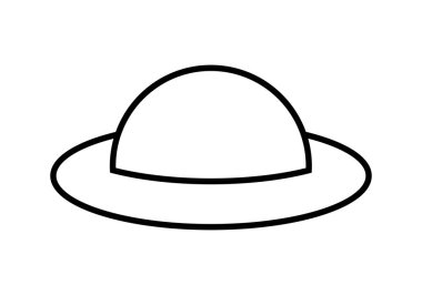 Beyaz arkaplanda siyah şapka simgesi.