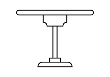 Beyaz arkaplanda masa siyahı simgesi.