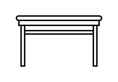 Beyaz arkaplanda masa siyahı simgesi.