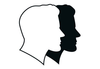 Profilde bir adamın yüzü simgesi.