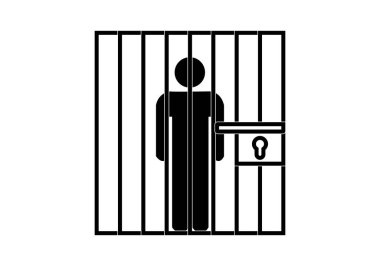 Siyah kişi simgesi hapse atıldı.