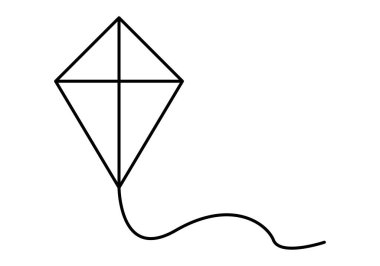 Beyaz arkaplanda uçurtma simgesi.