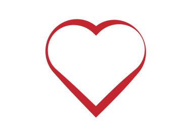 Çarpmadan yapılmış bir kalbin kırmızı simgesi.