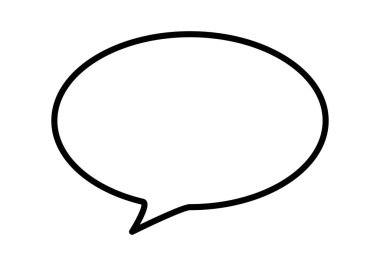 Boş bir konuşma balonunun siyah simgesi.