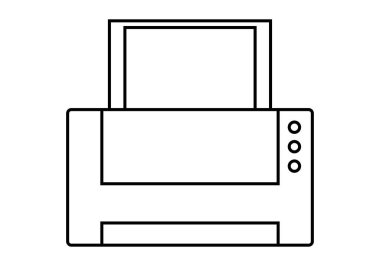 Beyaz arka planda siyah yazıcı simgesini.
