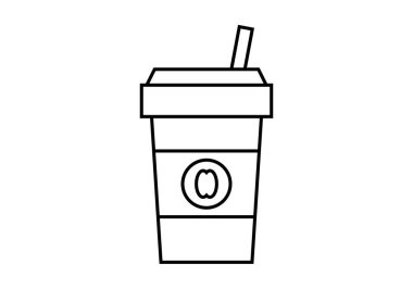 Kahve bardağının siyah simgesi..