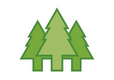 Beyaz arkaplanda Çam Ormanı simgesi.