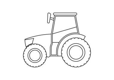 Beyaz arkaplanda traktör siyah simgesi.
