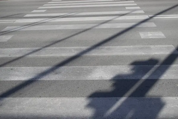 Zebra crossing background with traffic light shadow.