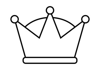 Beyaz arkaplanda King Crown siyah simgesi.