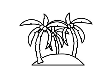 Palmiye ağaçlı bir adanın siyah simgesi.