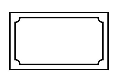 Siyah boş sertifika veya çerçeve simgesi.