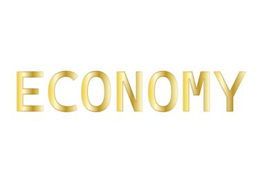 Ekonomi ile altın yaldızlı metin.