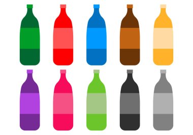 Farklı renkte şişe simgesi sayfası.