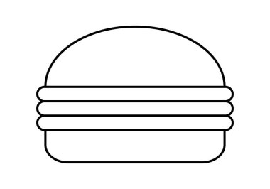 Beyaz arkaplanda siyah hamburger simgesi.