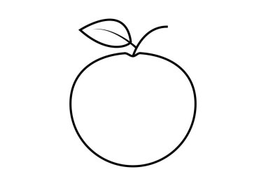 Beyaz arka planda siyah elma simgesi.