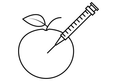 Elmalı siyah enjeksiyon simgesi.