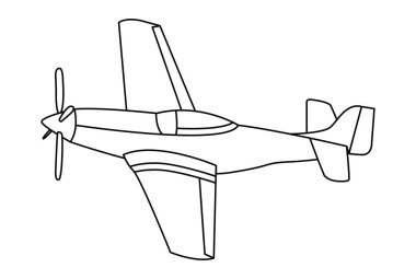 Klasik küçük uçak gökyüzünde uçuyor ve geçiyor..