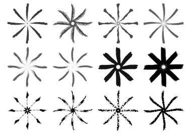 Fırça darbesiyle oluşan siyah yıldız simgesi sayfası.