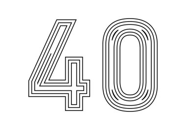 Siyah darbelerden yapılmış 40 numaralı simge.