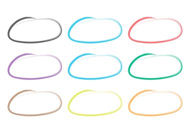 İşaretleyici ile yapılmış daire veya oval simge sayfası.